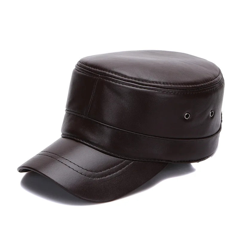 2026 Unisex Real Sheepskin Leather Caps Casual Real Natural Sheep Skin Leather