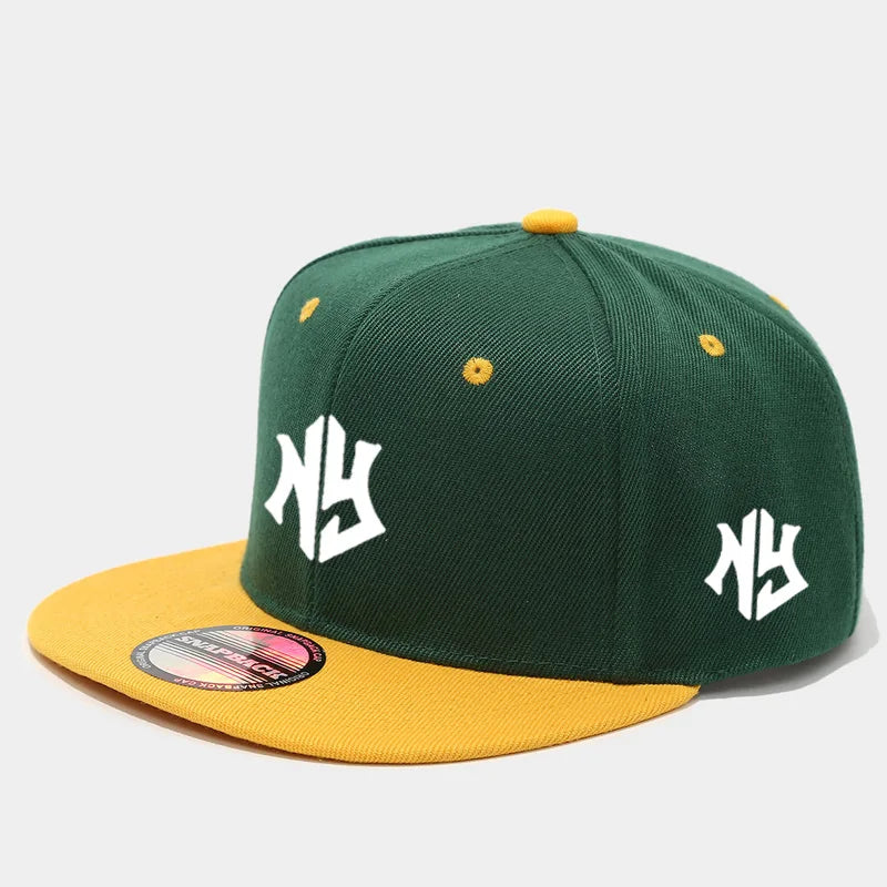 1PC Unisex Snapback Baseball Cap, Flat - Brim and Color - Blocked Hip - Hop Cap, Suitable for Both Men and Women