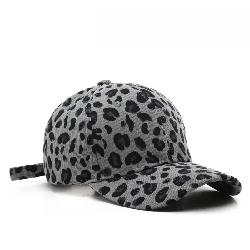 Unisex Leopard Baseball Cap For Women Men's Retro Corduroy Winter Hat