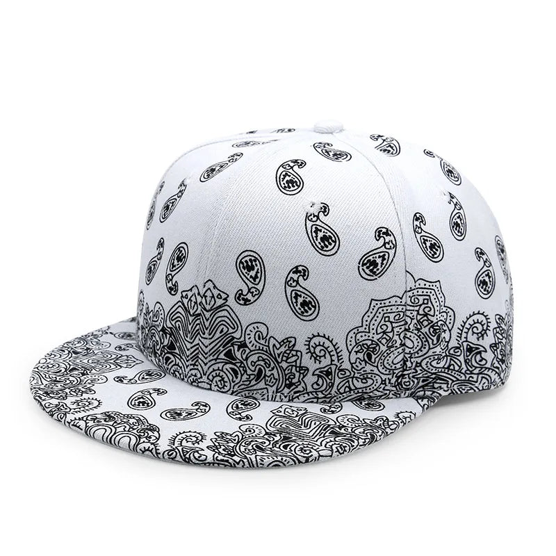 Unisex Printed Hip-Hop Flat Edge Baseball Cap Casual Dance Performance Hat for Men And Women