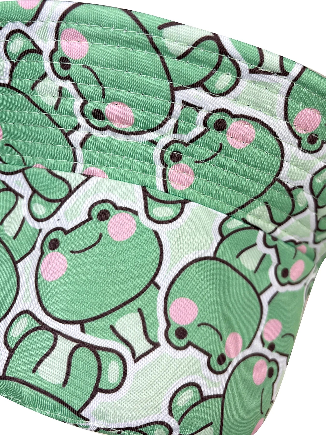 Cartoon Playful Frog Bucket Hat, Beach Sun Hat, Reversible, Foldable Stylish Bucket Hat