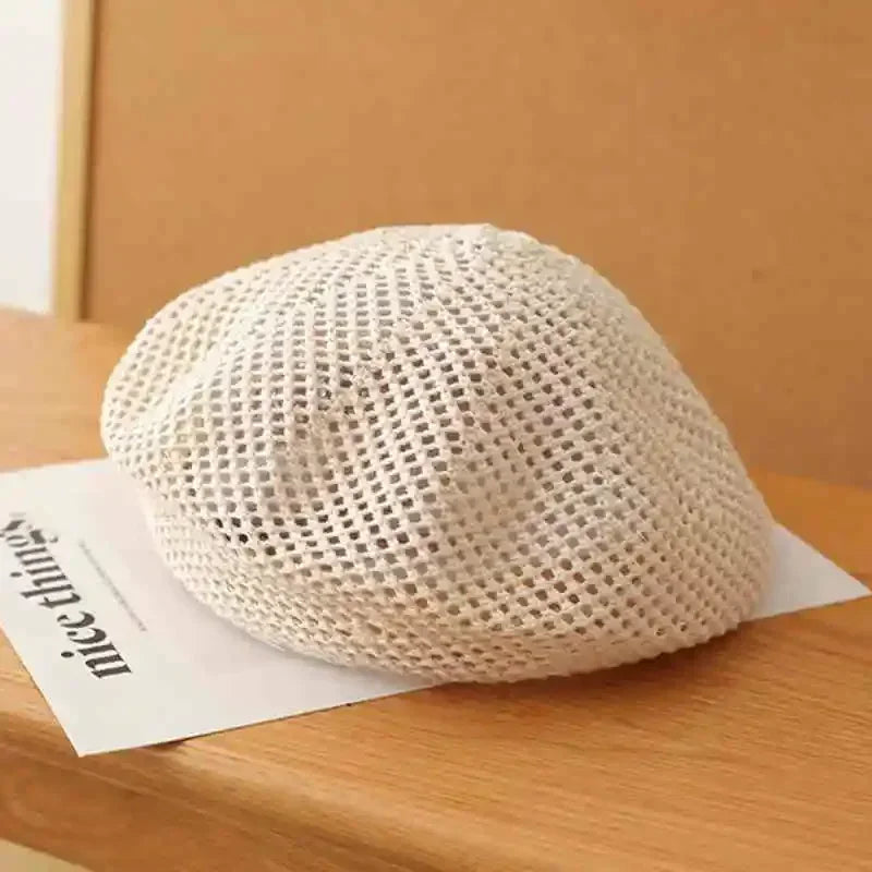 Straw Beret For Women Summer Sun Protection UPF 50+ Breathable Thin