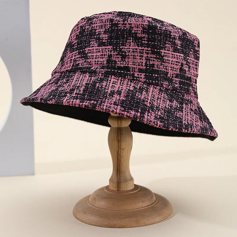 Hot-Selling Autumn And Winter Houndstooth Pattern Fisherman Hat