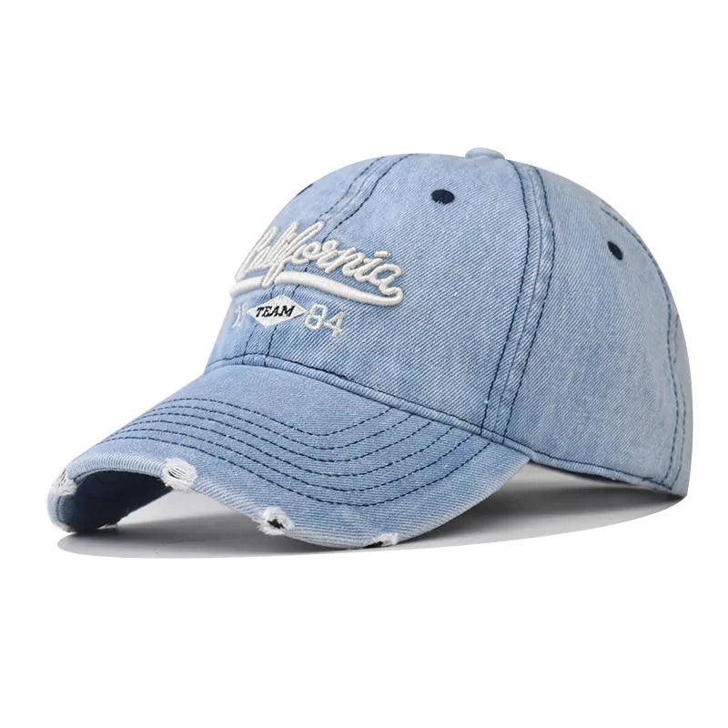 Denim Baseball Cap For Women Men Unisex