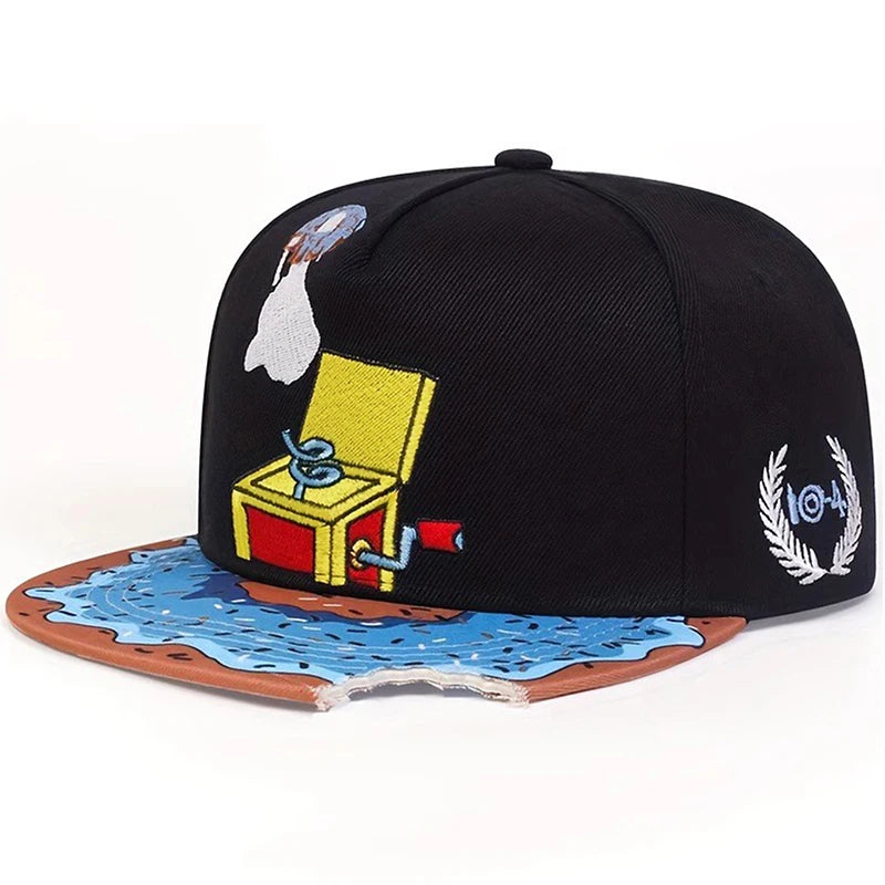 Doughnut Record Flat Brimmed Hat Street Hip Hop Hat Outdoor Cycling Sports