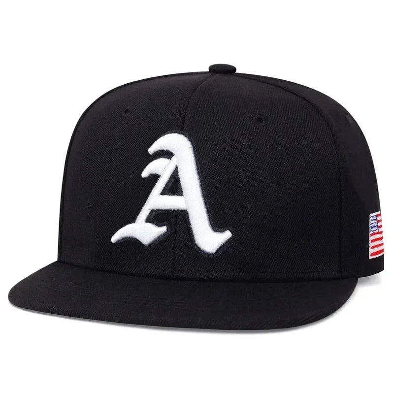 Unisex Gothic A Letter American Flag Embroidery Hip-Hop Hats