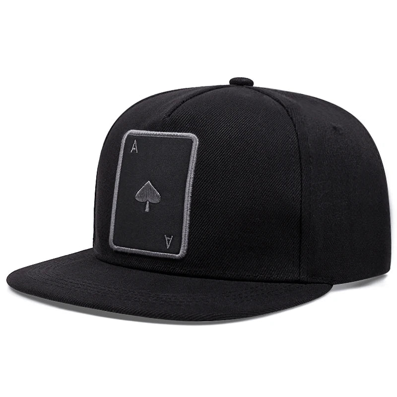 Trendy Flat Edge Hat Poker A Hip Hop Hat Outdoor Cycling Skateboarding Hat Sports