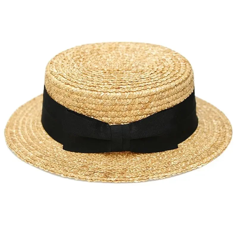 British Striped Natural Straw Hat European And American