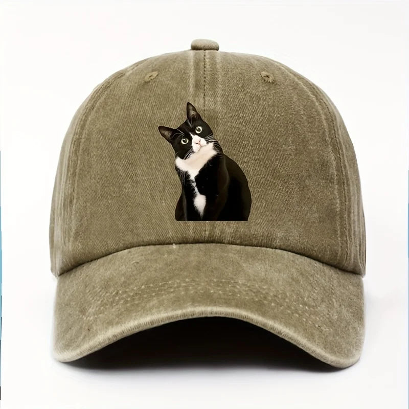 Fun Cat Print Baseball Cap Suitable for Outdoor Travel and Leisure Activities