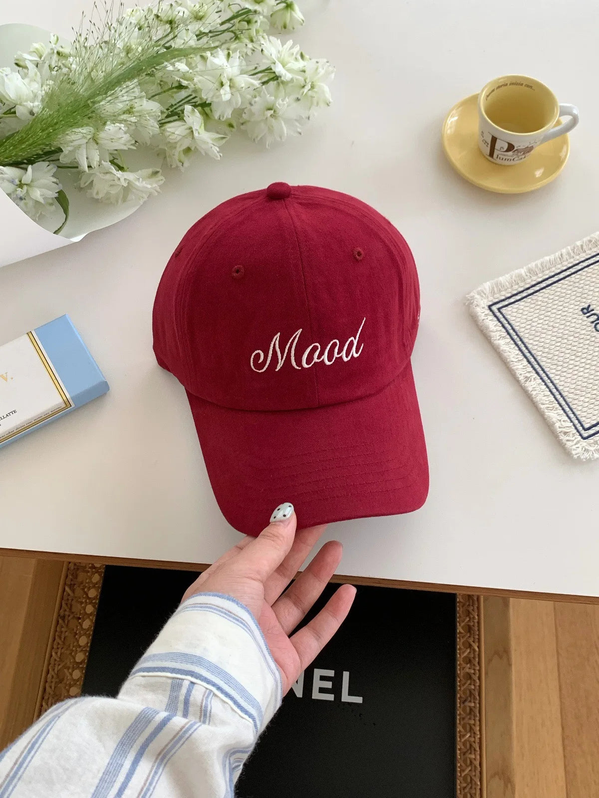 Vintage Washed Cotton Baseball Cap Women Letter Embroidery Men