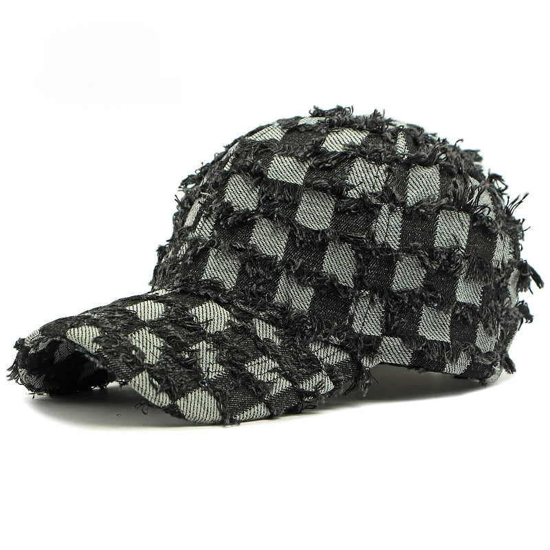 Fashion Washed Denim Hard Top Baseball Cap Women's