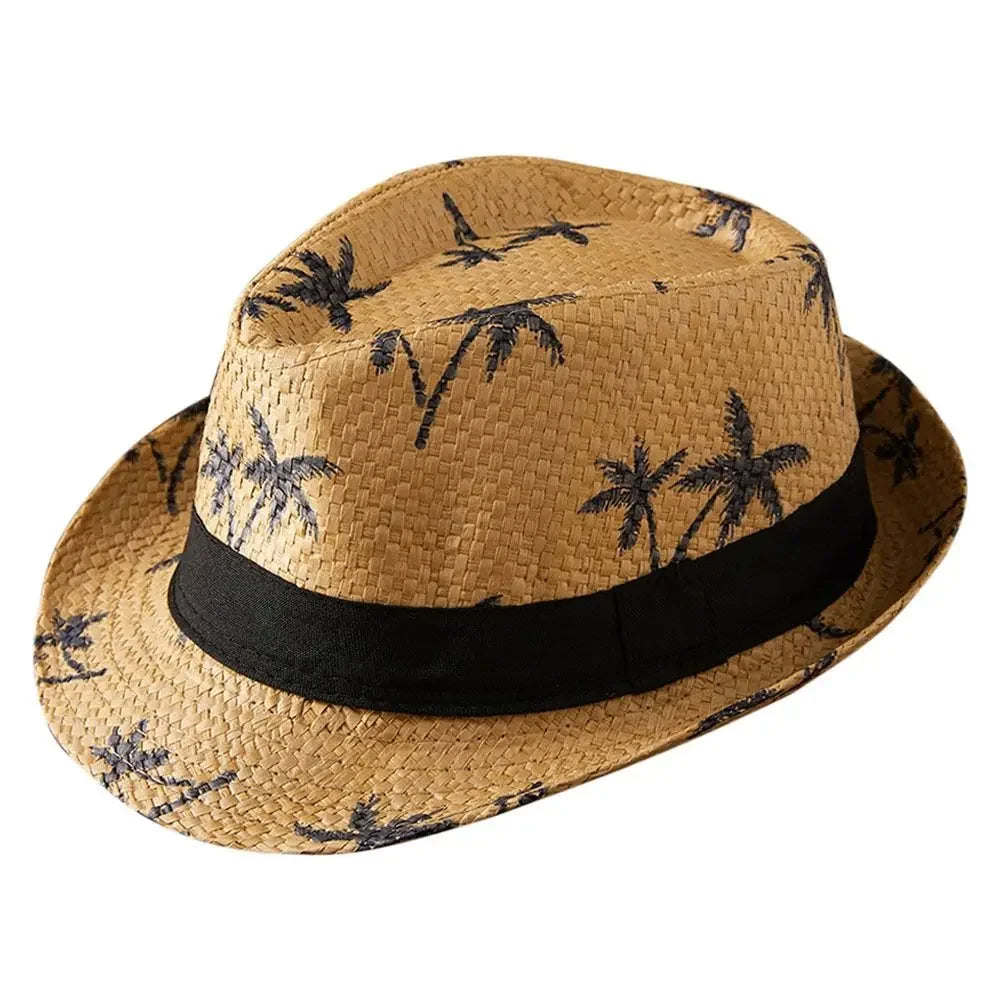 Straw Sun Hat Casual Breathable Cowboy Wide Brim Jazz Hat