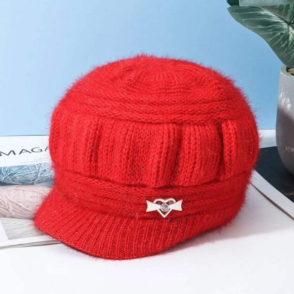 Women's Fashion Knitted Wool Hat Solid Color Windproof Cap