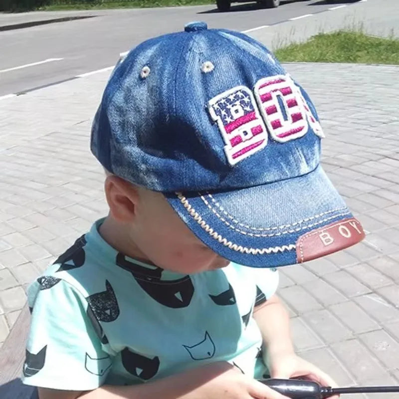 Blue Kids Boys Baseball Cap Summer Toddler Children Dad Hat