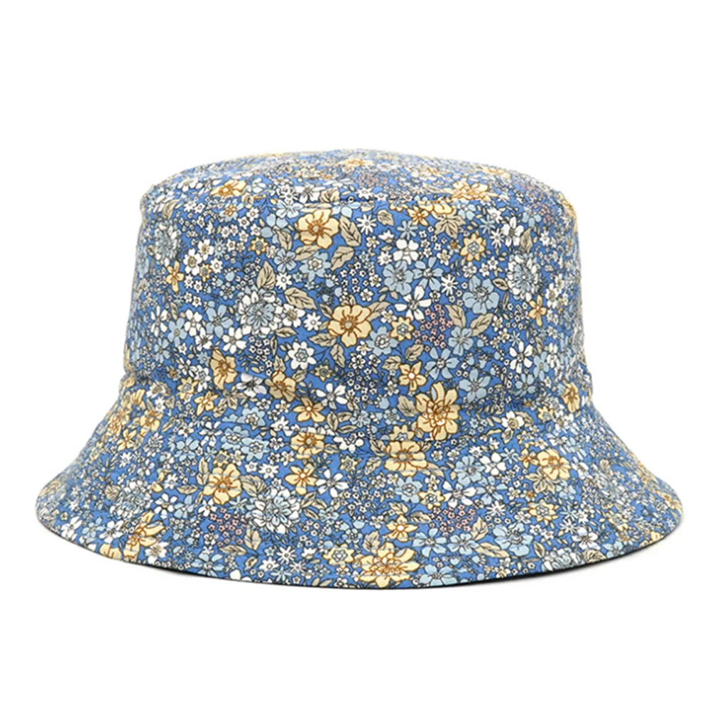 Spring Summer Small Floral Print Bucket Hat