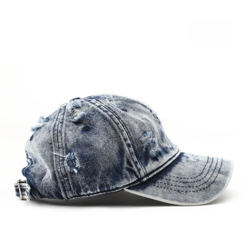 Y2K Style Cowboy Hole Washed Baseball Caps
