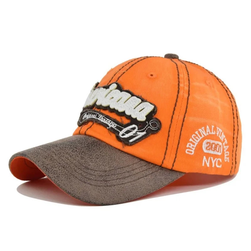 New 3D Embroidered Washed Cotton Retro Baseball Cap