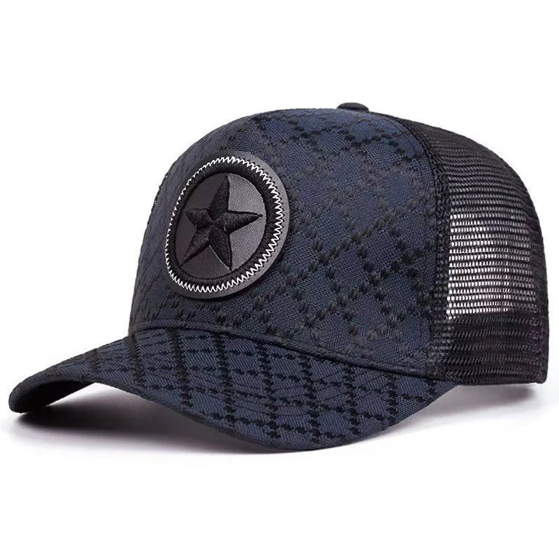 Creative Simple Mesh Hat Five pointed Star Grid Street Pop Hip Hop Hat