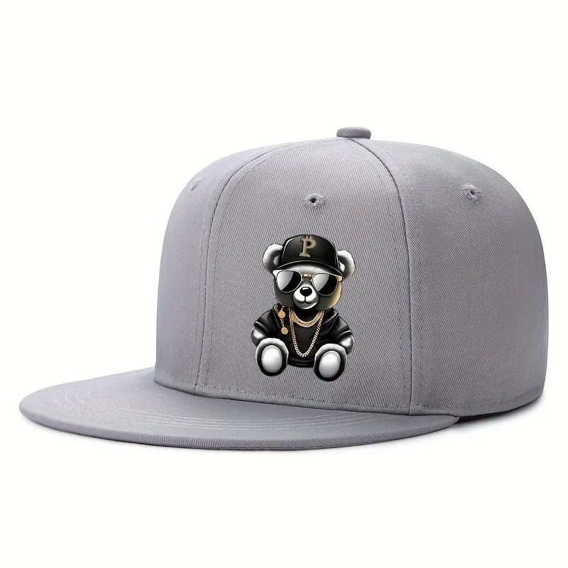 Cartoon Bear Printed Hip Hop Baseball Cap for Men and Women