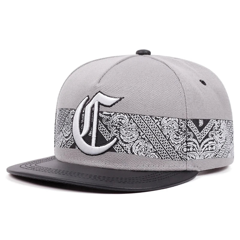 Creative Skateboarding Hat Paisley Gothic C-letter Embroidered Baseball Hat