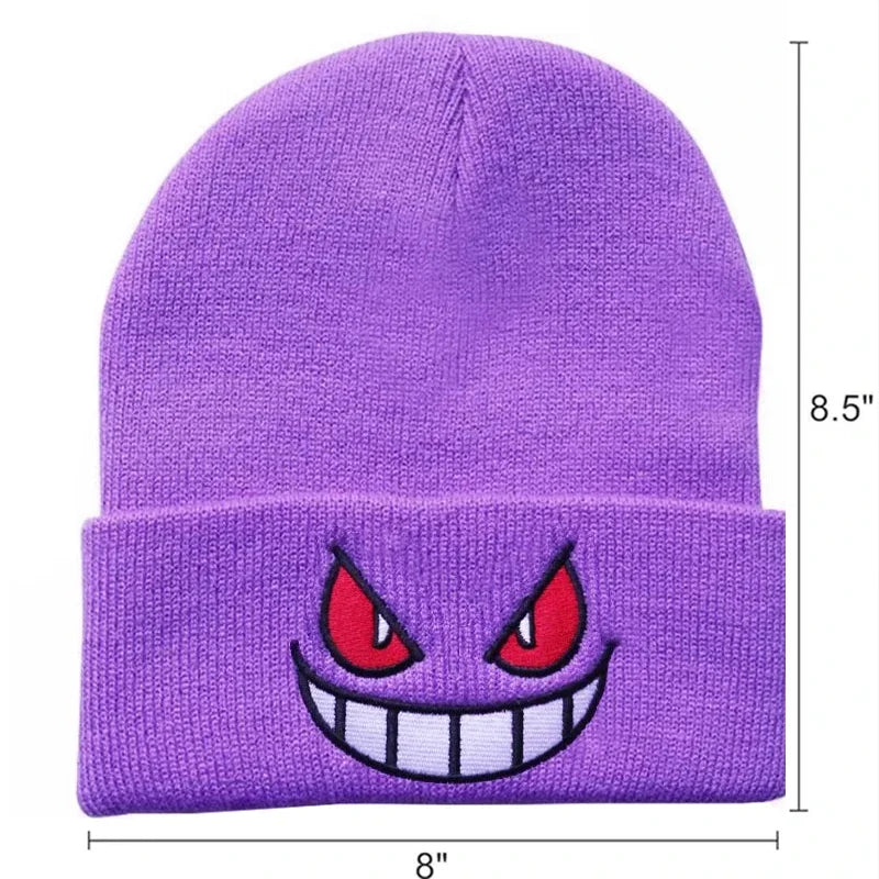 Anime Cap Unisex Daily Hat Adult Kids Cartoon Embroidered Knitted Hat Halloween