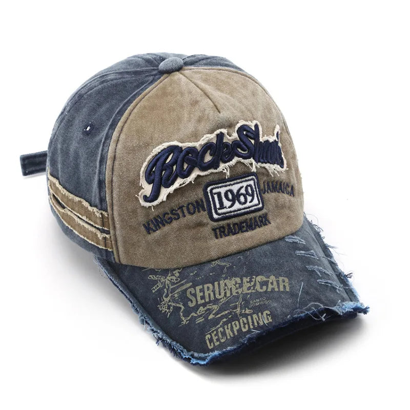 New Washed Fabric Trendy Distressed 1969 Baseball Cap