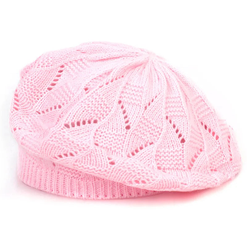 Women's Plain Color Knit Beret Hat Ladies French Artist Beret Hats