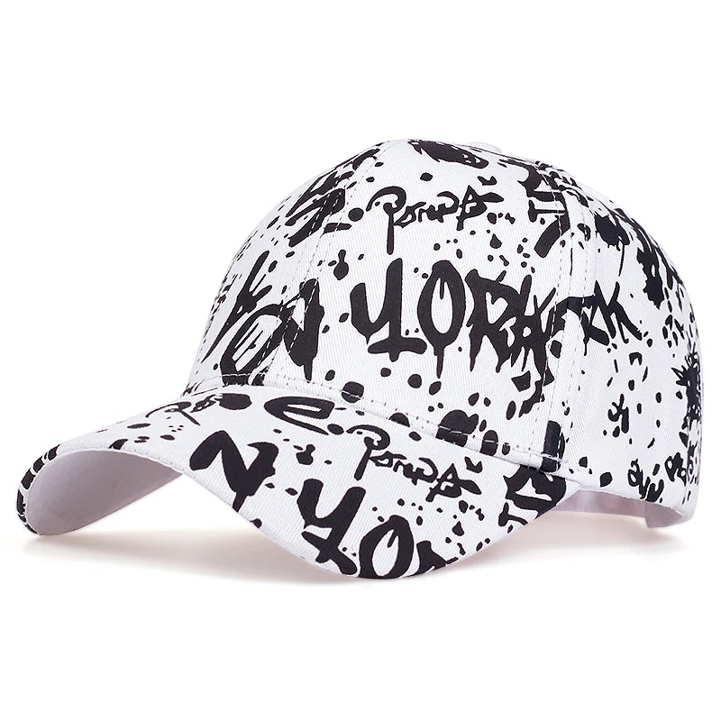 Letters Graffiti Printed Baseball Cap Fashion Outdoor Cotton Dad Hat Casual Sports Hip-Hop Hats Men and Women