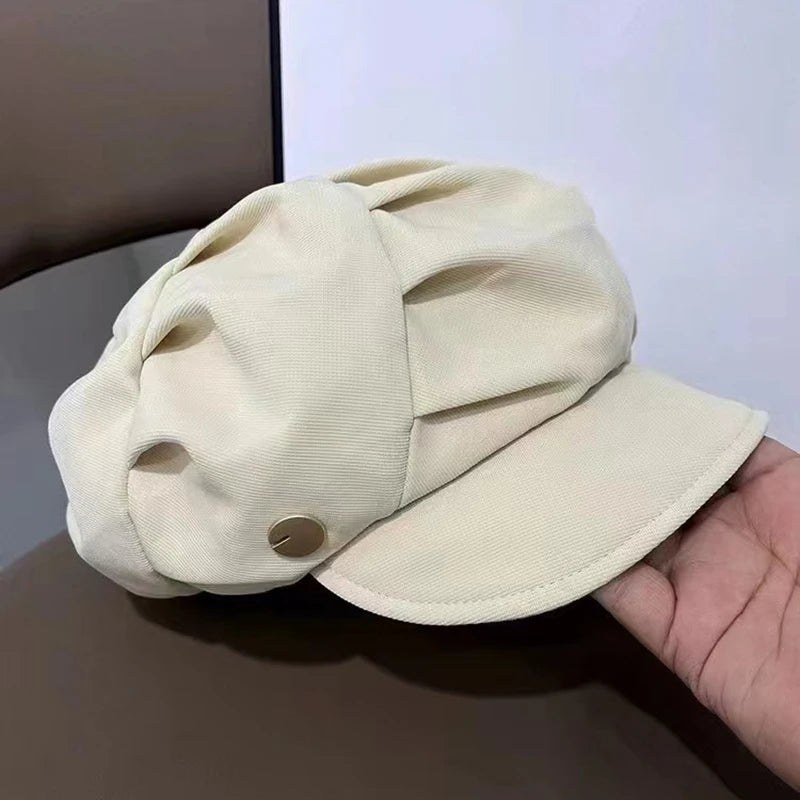 Octagonal Beret Hats Wool Newsboy Hat Women