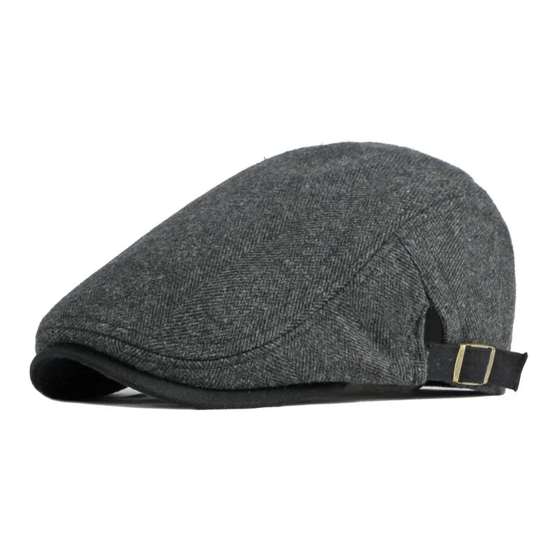 Vintage Tweed Newsboy Cap Casual Driving Flat Cap