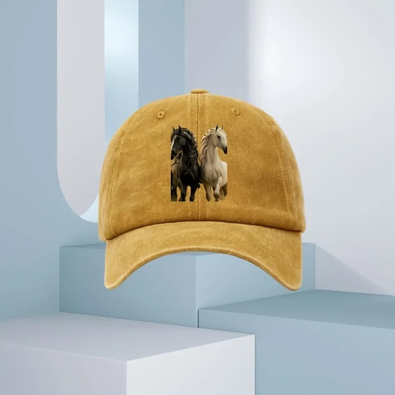 Men's 3d Horse Print Baseball Cap, Fashionable For All Seasons