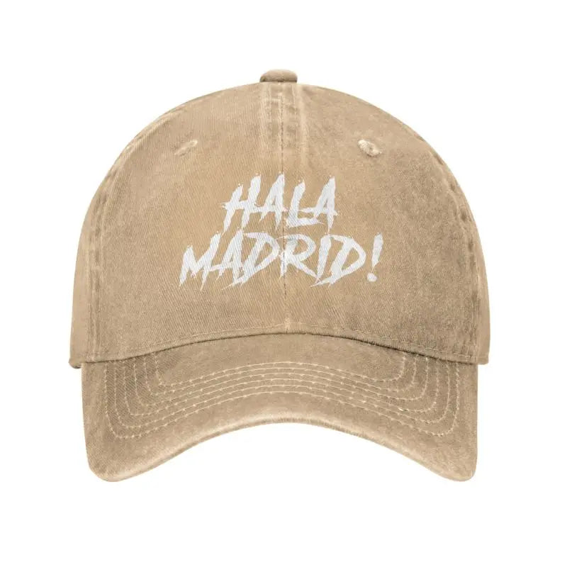 Hala Madrid Letters Print Cotton Denim Baseball Cap