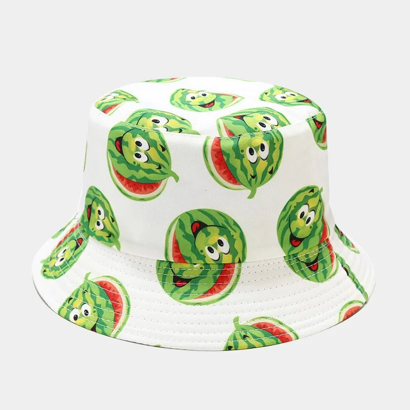 Creative Printed Fruit Pattern Bucket Cap