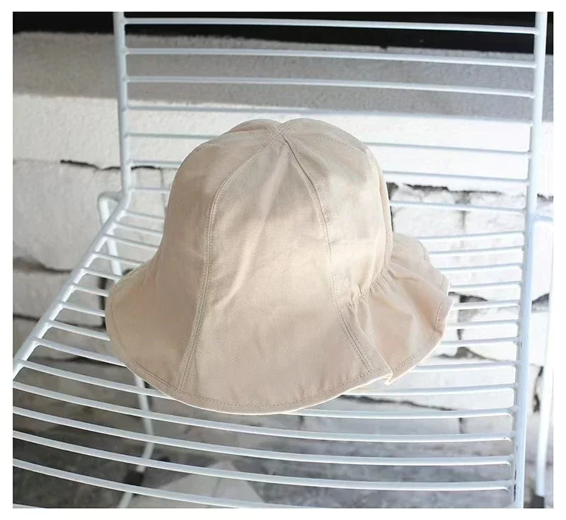 Wide Brim Sun Hats For Women Panama Foldable Wrinkle Bucket Hat