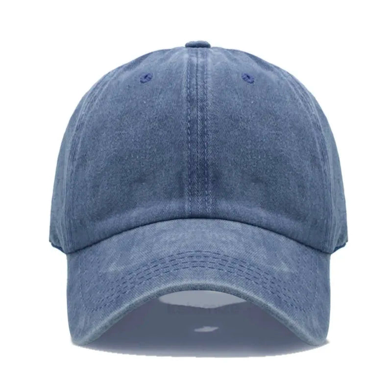Custom Text Logo Embroidery Vintage Washed Cotton Baseball Cap