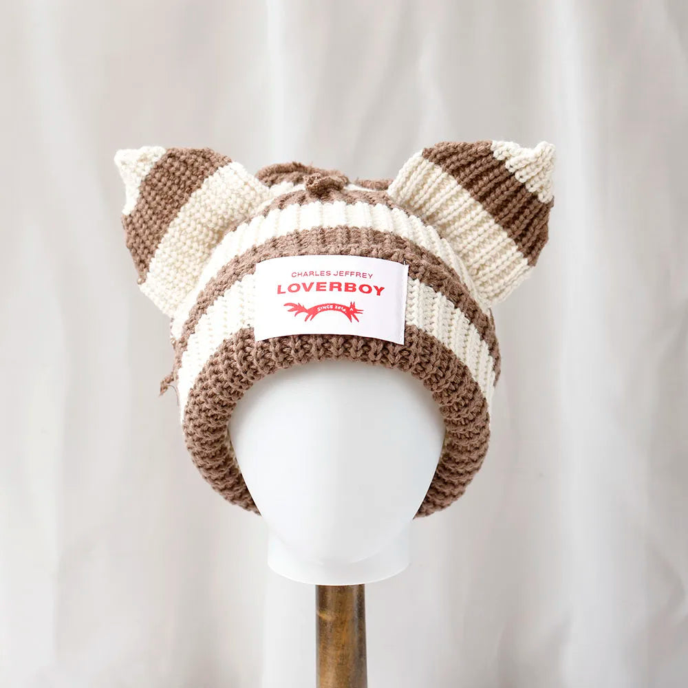 Winter Skullies Hat Unisex Cat Ear Hat Warm Crochet Knitted Hat Costume Beanie Hat