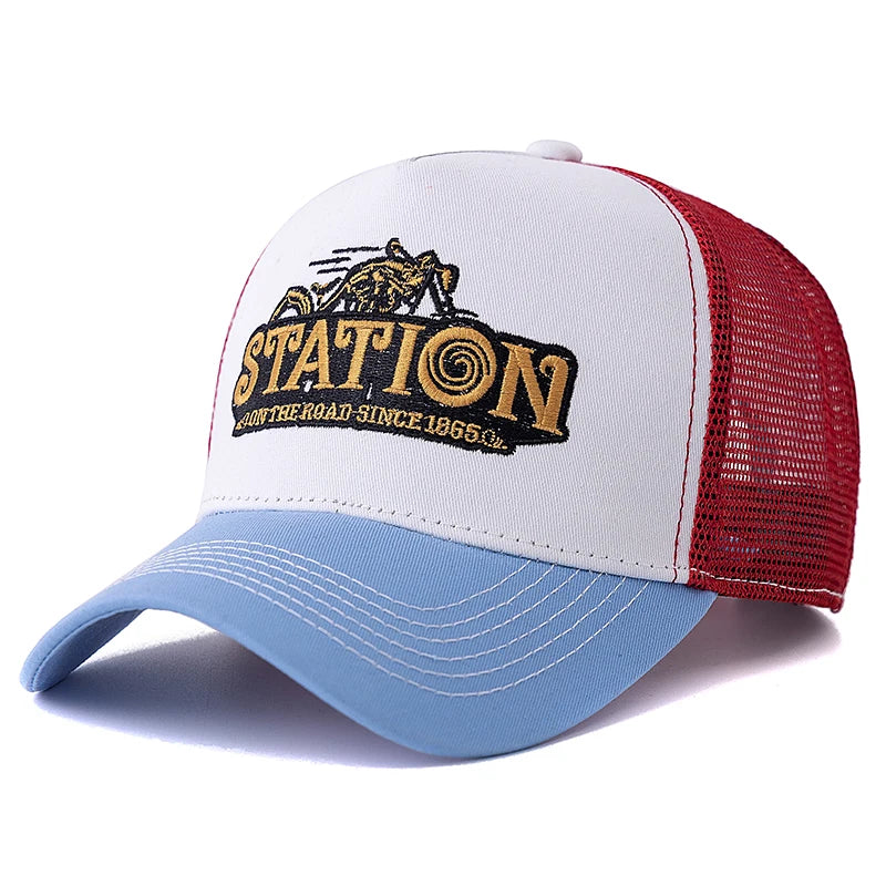 Unisex Mesh Summer Breathable Cap Embroidery Letter Pattern Streetwear Baseball Cap