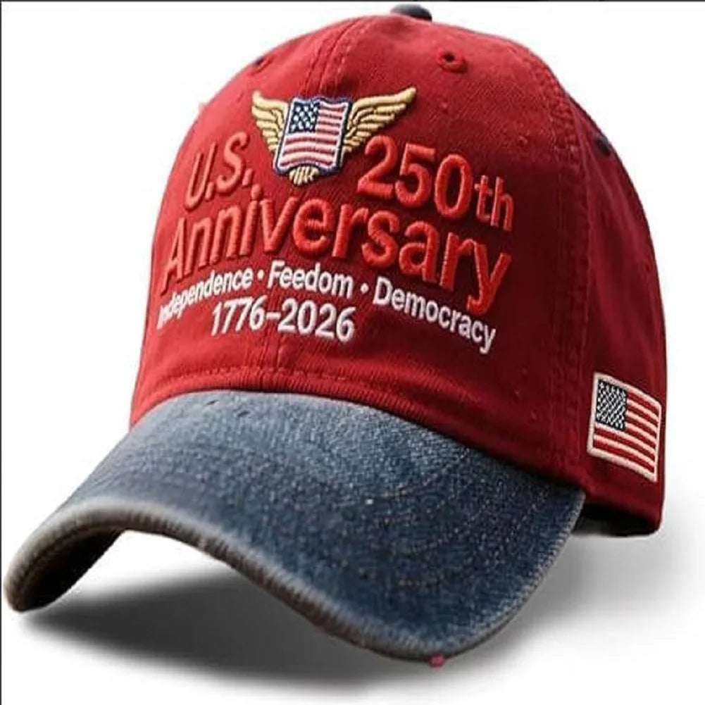 US 250th Anniversary Baseball Caps Retro Washed Cap