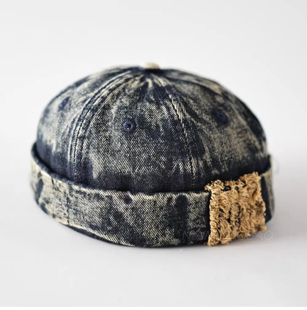 Ruffle-Brim Denim Hat For Men And Women