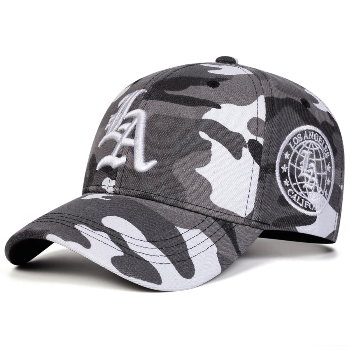 Unisex Gothic LA Embroidery Camouflage Baseball Caps Spring Autumn
