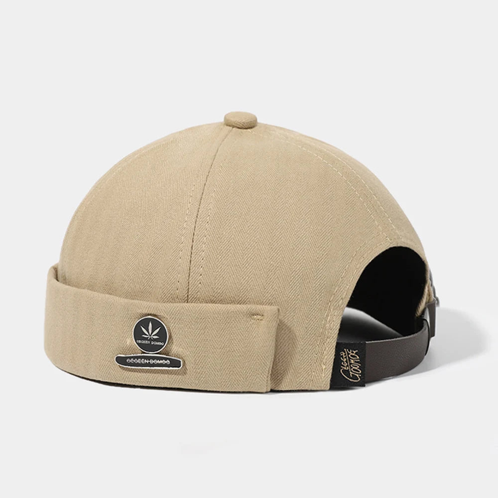 Fashion Cotton Brimless Hat Men Women Retro Skullcap Melon Docker Cap