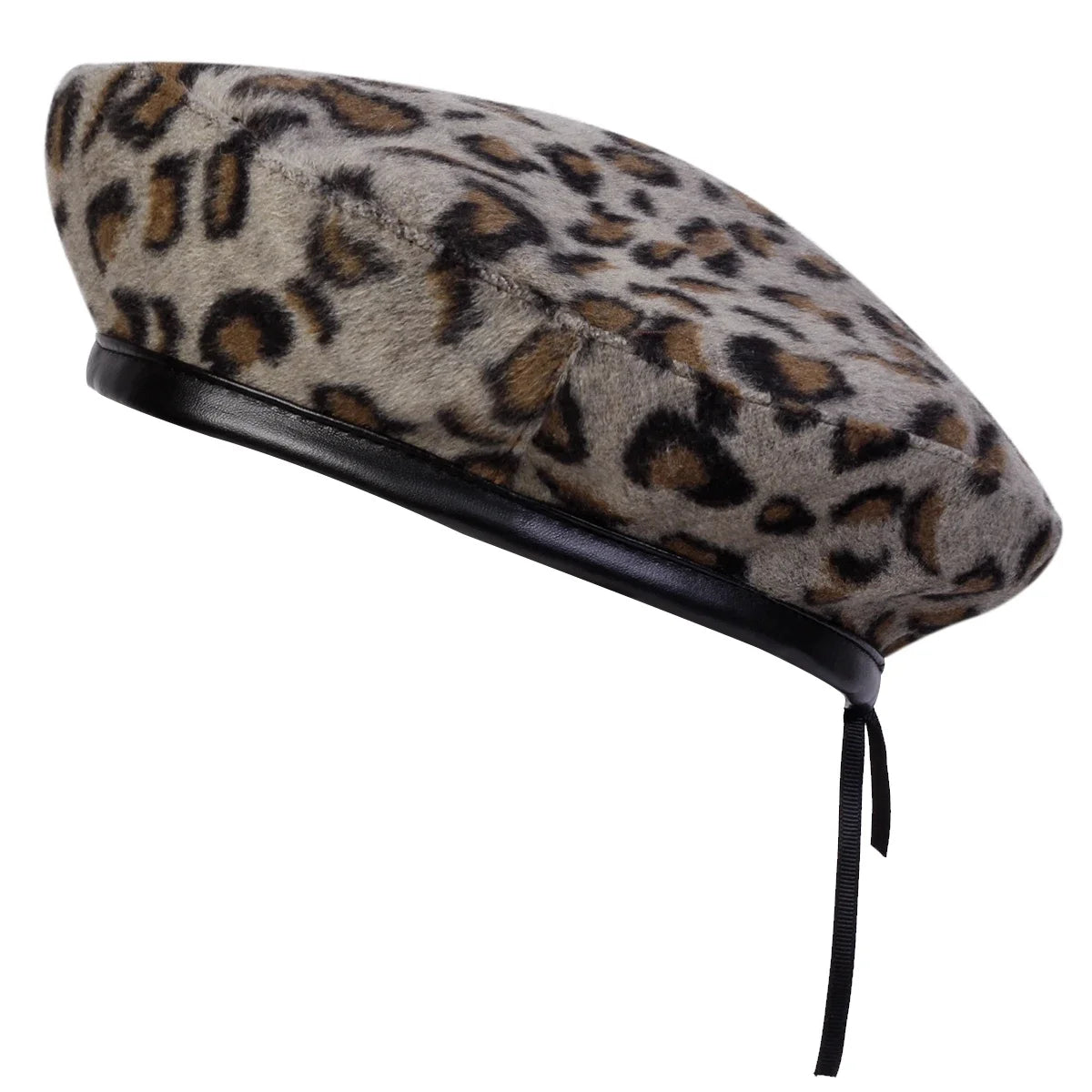 Unisex Fur Leopard Print Beret Men And Women Painters Hats