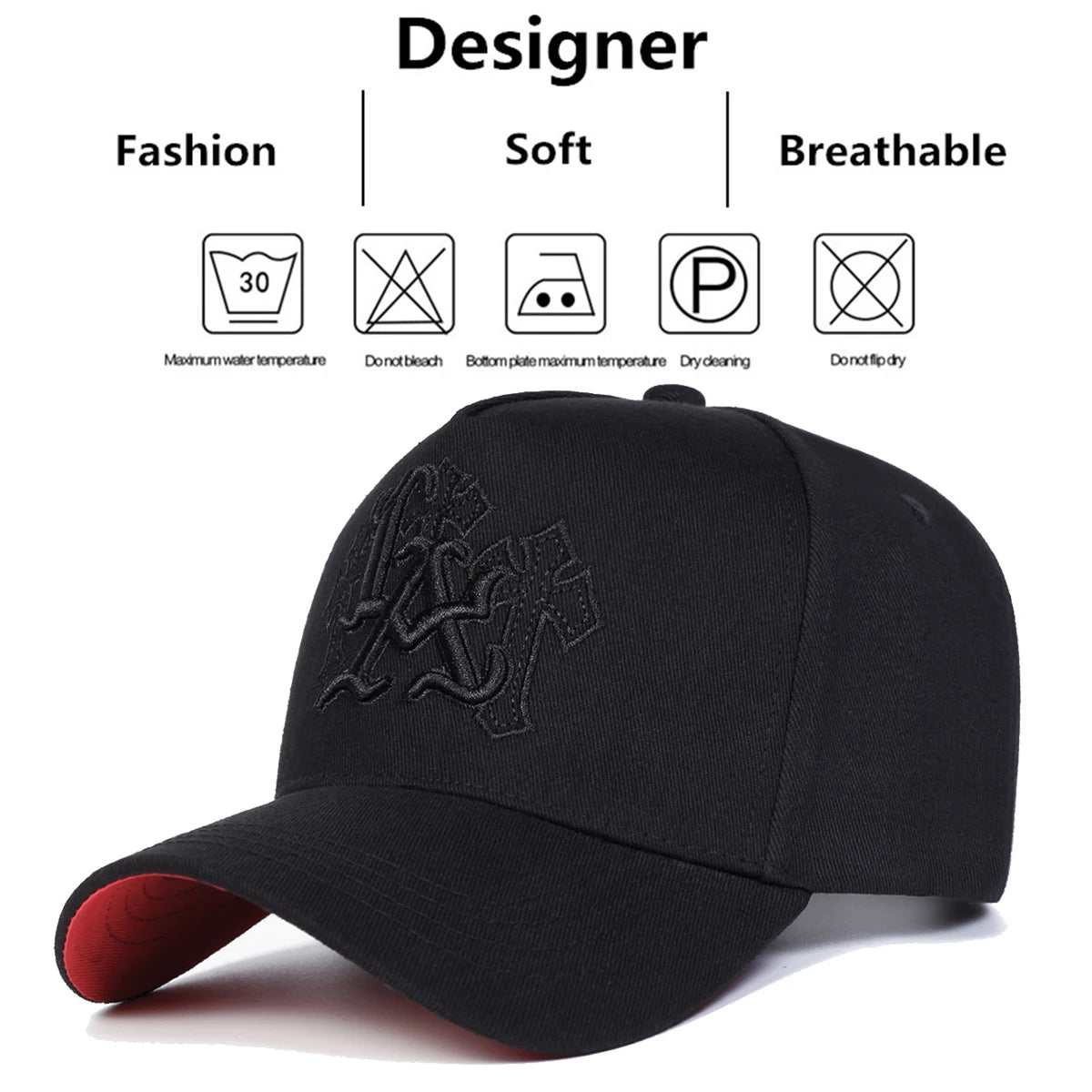 Unisex LA Letter Cross Embroidery Baseball Caps Spring and Autumn Sports Cap