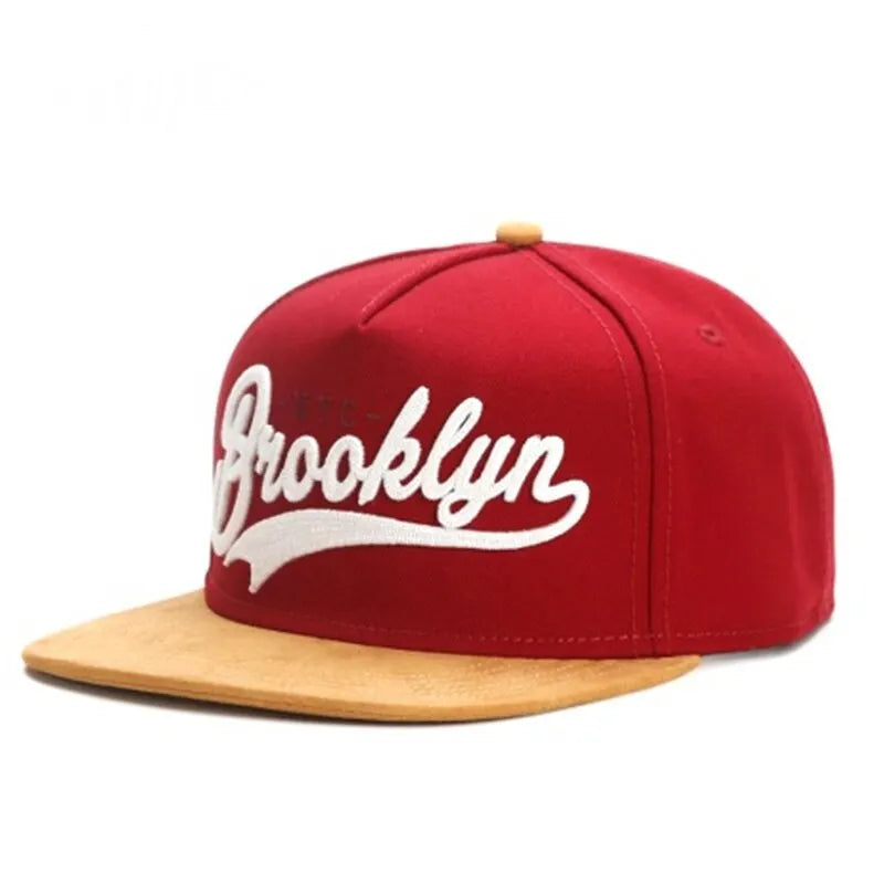 Unisex Brooklyn Embroidery Hip-Hop Hats Outdoor Adjustable