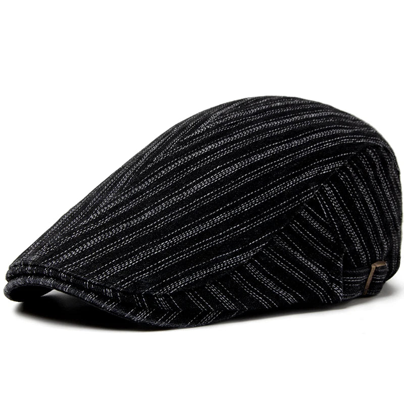 Men Women Berets Fashion Stripes Jeans Newsboy Hat