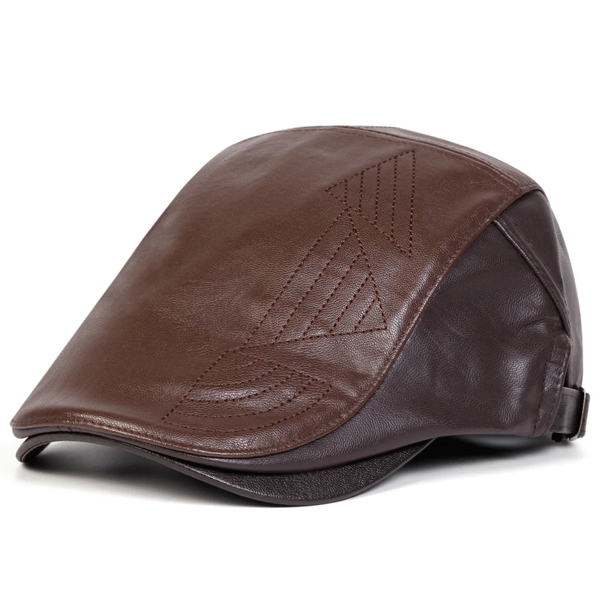 Men Retro Pu Leather Newsboy Caps British Painters Hats Spring Autumn