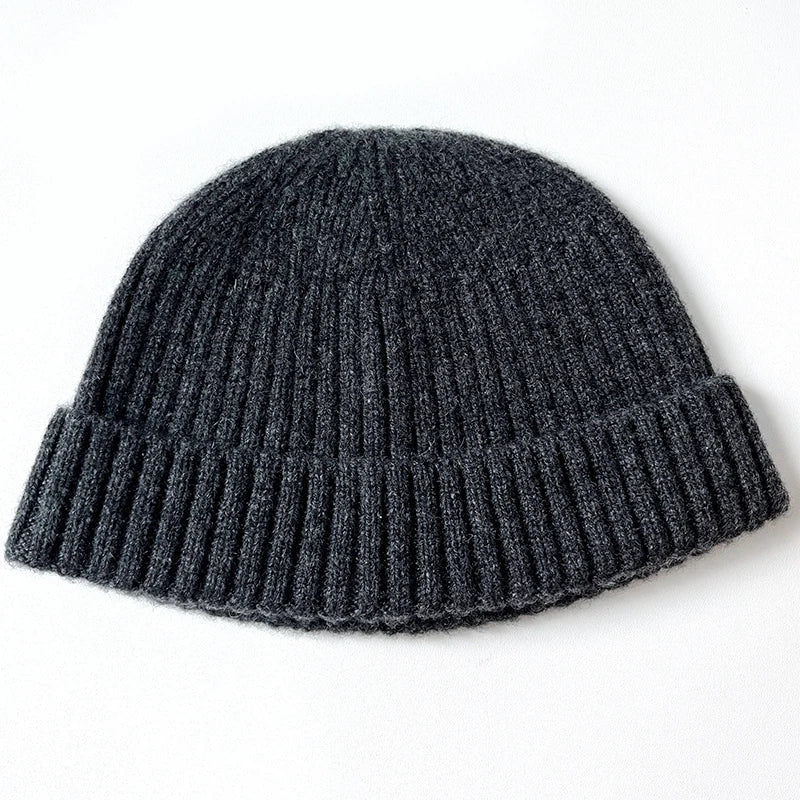 100% Cashmere Knitted Trawler Beanie Skullcap Watch Caps