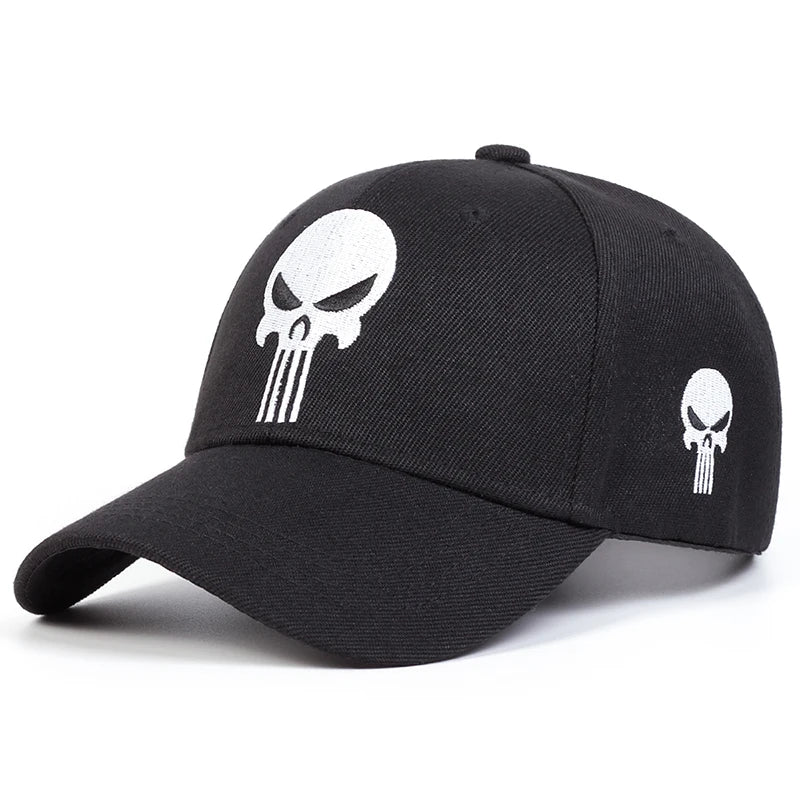 Unisex Skull Head Embroidery Baseball Caps Spring Autumn Outdoor Adjustable