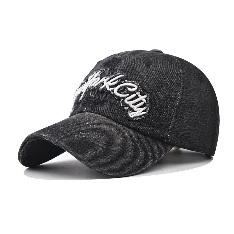 Washed Denim Unstructured Baseball Cap