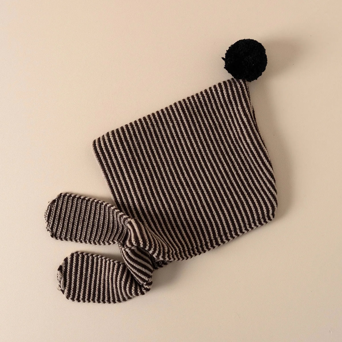 Winter Korean Fashion Children Baby Knit Hooded Scarf Caps